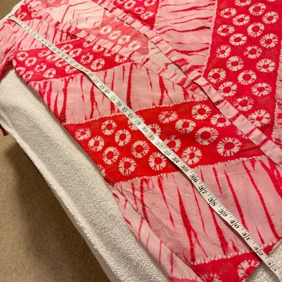 Bl-nk Anthropologie Lia Shibori Pink & Red Tie Dye Kimono Cardigan - Picture 9 of 13